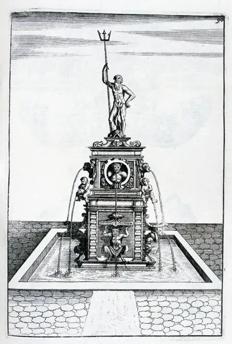Framed Print : Fountain design, 1664. Artist: Georg Andreas Bockler Framed Print : Fountain design, 1664. Artist: Georg Andreas Bockler