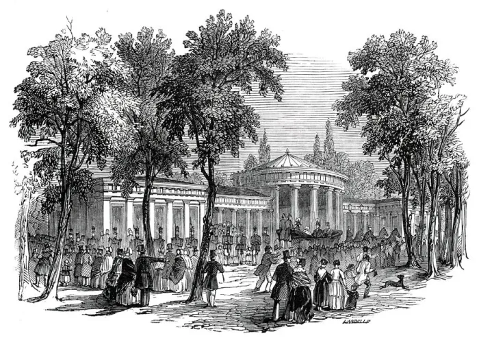 Framed Print : Fountain of Elise, Aix-la-Chapelle, 1845. Creator: Ebenezer Landells Framed Print : Fountain of Elise, Aix-la-Chapelle, 1845. Creator: Ebenezer Landells