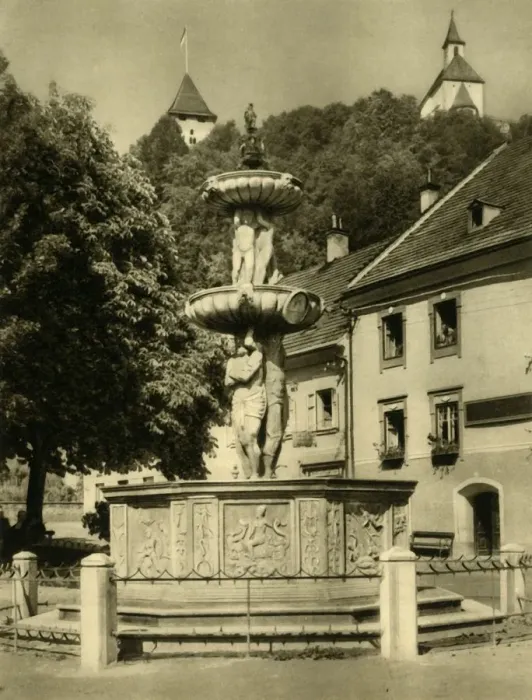 Framed Print : Fountain, Friesach, Austria, c1935. Creator: Unknown Framed Print : Fountain, Friesach, Austria, c1935. Creator: Unknown
