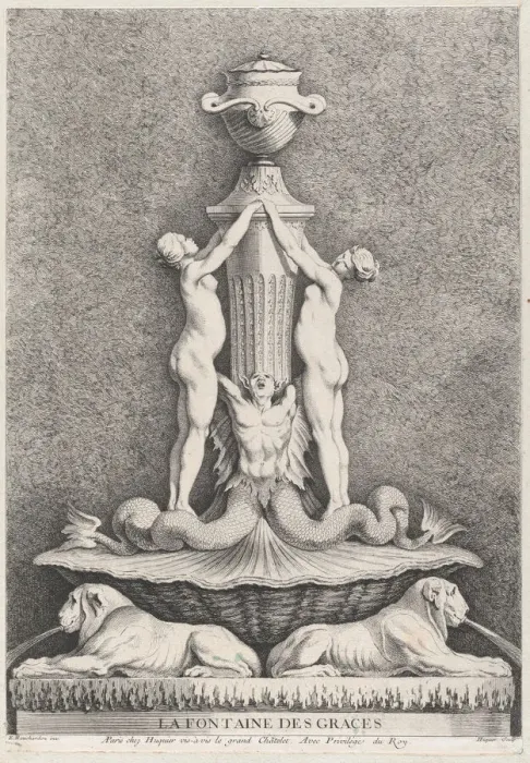 Framed Print : The Fountain of the Graces, 1737. Creator: Gabriel Huquier Framed Print : The Fountain of the Graces, 1737. Creator: Gabriel Huquier