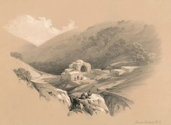 Framed Print : The Fountain of Job, 1855. Artist: David Roberts