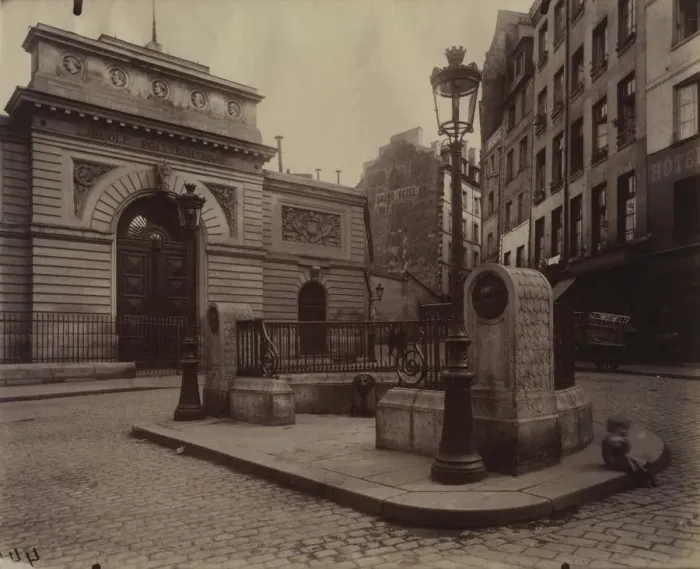 Framed Print : Fountain of the LEcole Polytechnique, 1902. Creator: Eugene Atget (French, 1857-1927) Framed Print : Fountain of the LEcole Polytechnique, 1902. Creator: Eugene Atget (French, 1857-1927)