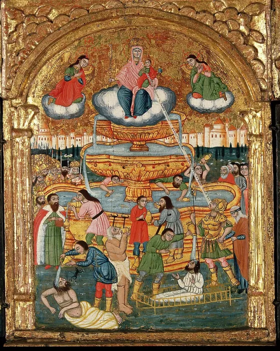 Framed Print : The fountain of life, and saints. Creator: Unknown Framed Print : The fountain of life, and saints. Creator: Unknown