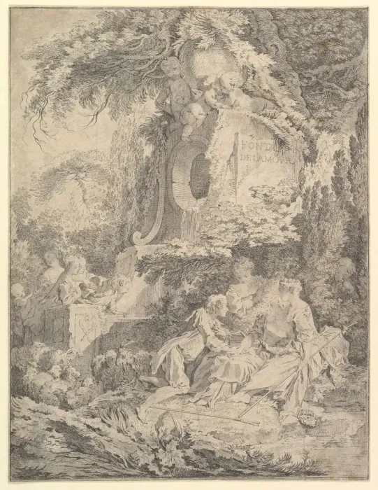 Framed Print : Fountain of Love, 1738. Creator: Pierre Alexandre Aveline Framed Print : Fountain of Love, 1738. Creator: Pierre Alexandre Aveline