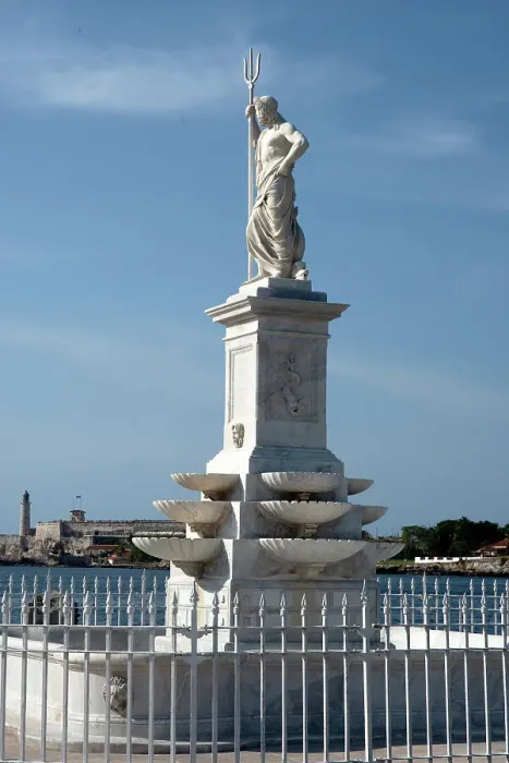 Framed Print : The Fountain of Neptune on the famous Malecon, or seafront promenade, Havana, Cuba, 2024. Creator: Ethel Davies Framed Print : The Fountain of Neptune on the famous Malecon, or seafront promenade, Havana, Cuba, 2024. Creator: Ethel Davies
