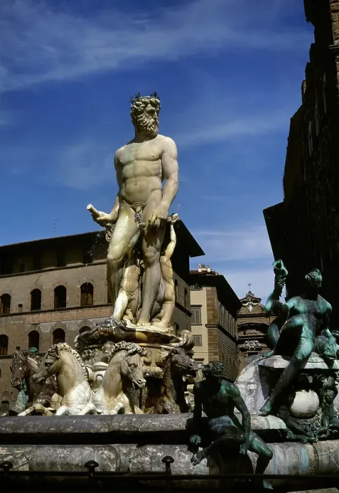 Framed Print : Fountain of Neptune, Piazza Signoria, Florence, Italy, 16th century (1999). Creator: LTL Framed Print : Fountain of Neptune, Piazza Signoria, Florence, Italy, 16th century (1999). Creator: LTL