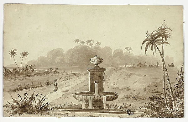 Fountain in Oasis, n.d. Creator: Unknown