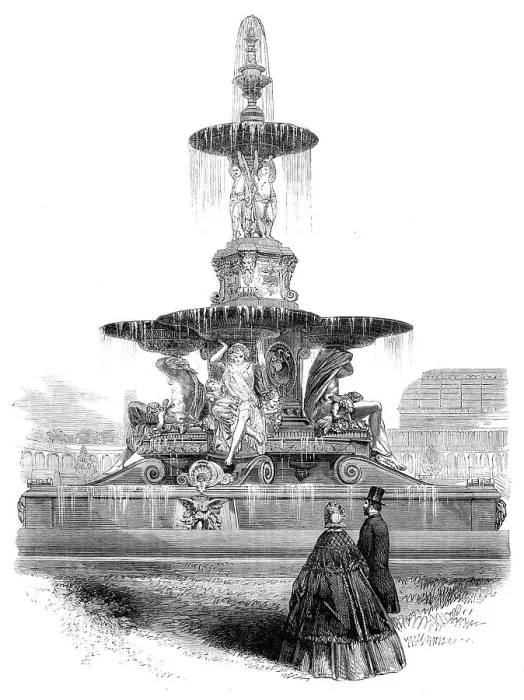 Framed Print : Fountain in the Royal Horticultural Society's Gardens, designed by Hubert, 1862. Creator: Unknown Framed Print : Fountain in the Royal Horticultural Society's Gardens, designed by Hubert, 1862. Creator: Unknown