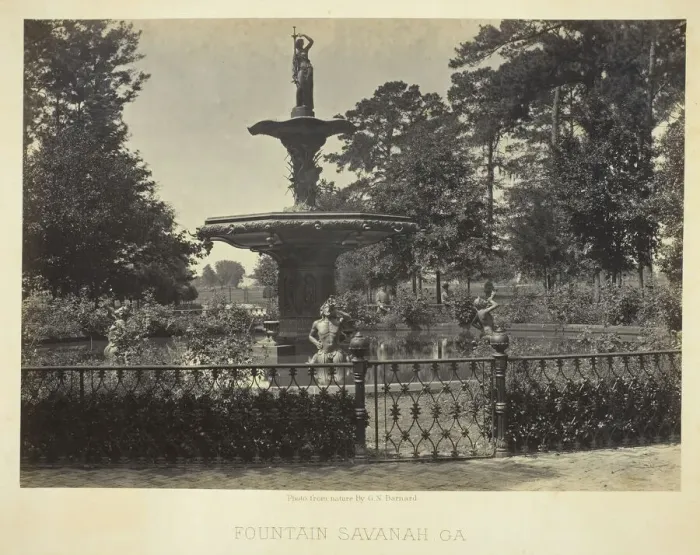 Framed Print : Fountain, Savannah, GA, 1866. Creator: George N. Barnard Framed Print : Fountain, Savannah, GA, 1866. Creator: George N. Barnard