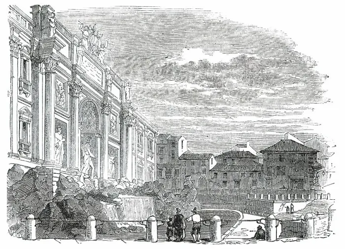 Framed Print : Fountain of Trevi - Rome, 1850. Creator: Unknown Framed Print : Fountain of Trevi - Rome, 1850. Creator: Unknown