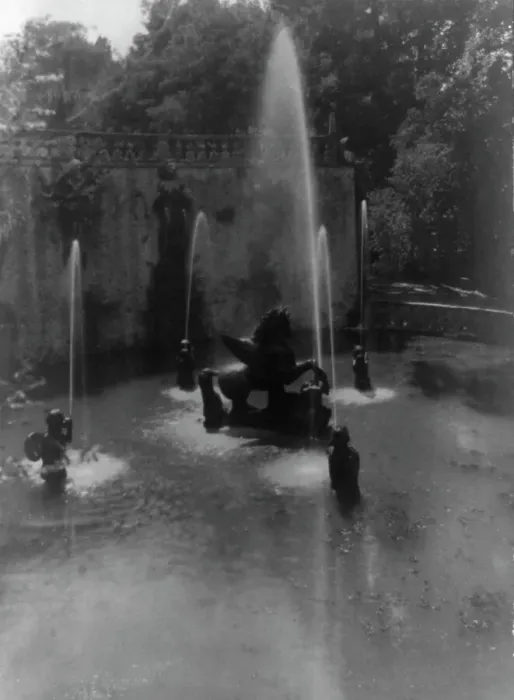 Framed Print : Fountain, Villa Laute, Viterbo, Italy, between 1910 and 1925. Creator: Frances Benjamin Johnston Framed Print : Fountain, Villa Laute, Viterbo, Italy, between 1910 and 1925. Creator: Frances Benjamin Johnston