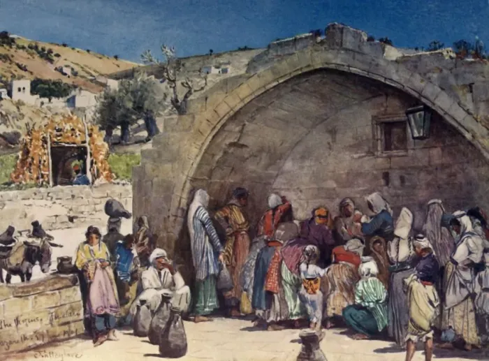 Framed Print : The Fountain of the Virgin at Nazareth, 1902. Creator: John Fulleylove Framed Print : The Fountain of the Virgin at Nazareth, 1902. Creator: John Fulleylove