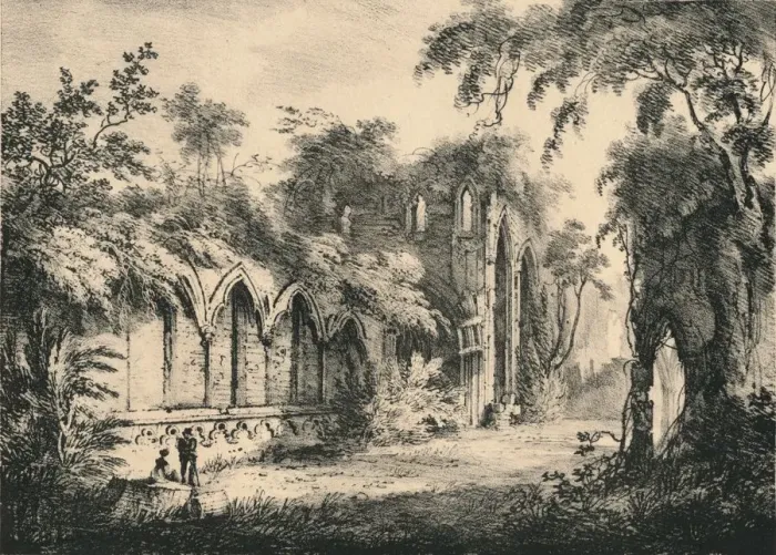 Framed Print : Fountains Abbey, Yorkshire, 1823 Framed Print : Fountains Abbey, Yorkshire, 1823