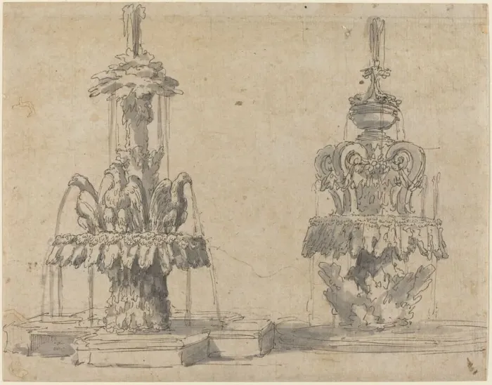 Framed Print : Two Fountains. Creator: Unknown Framed Print : Two Fountains. Creator: Unknown