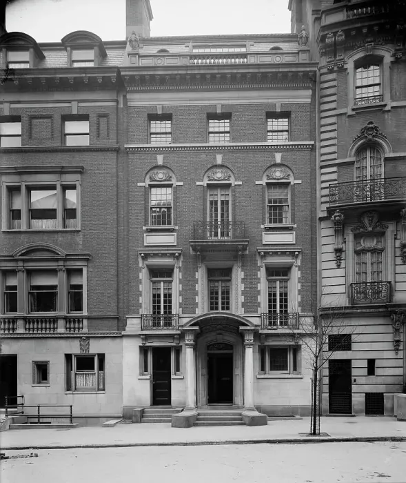 Framed Print : Four-story townhouse with curved pediment, possibly New York, N.Y. between 1900 and 1910. Creator: William H. Jackson Framed Print : Four-story townhouse with curved pediment, possibly New York, N.Y. between 1900 and 1910. Creator: William H. Jackson