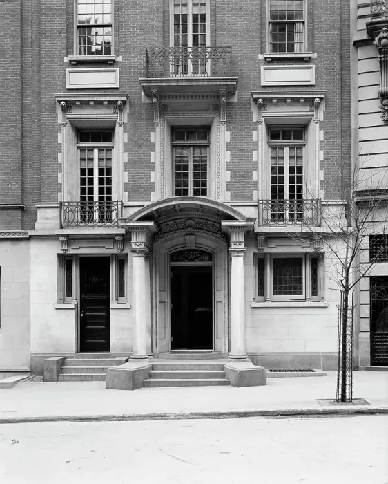 Framed Print : Four-story townhouse, entrance with pilasters and curved pediment, possibly New York, c1900-1905. Creator: William H. Jackson Framed Print : Four-story townhouse, entrance with pilasters and curved pediment, possibly New York, c1900-1905. Creator: William H. Jackson