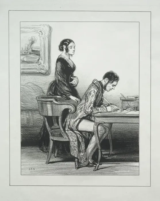 Framed Print : Fourberies de Femmes. Creator: Paul Gavarni (French, 1804-1866) Framed Print : Fourberies de Femmes. Creator: Paul Gavarni (French, 1804-1866)