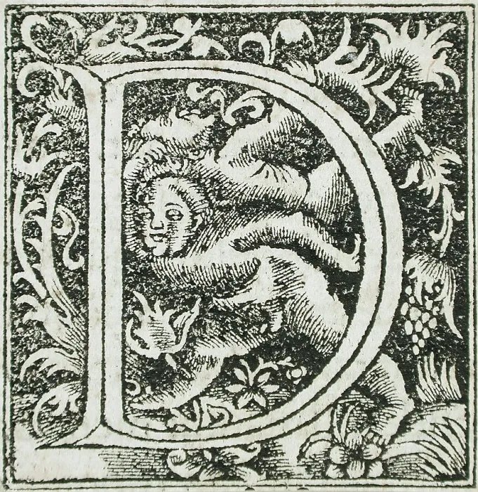 Framed Print : Fourteen Ornamental Letters (C, D, I, Q) (image 13 of 14), 16th century. Creator: Unknown Framed Print : Fourteen Ornamental Letters (C, D, I, Q) (image 13 of 14), 16th century. Creator: Unknown