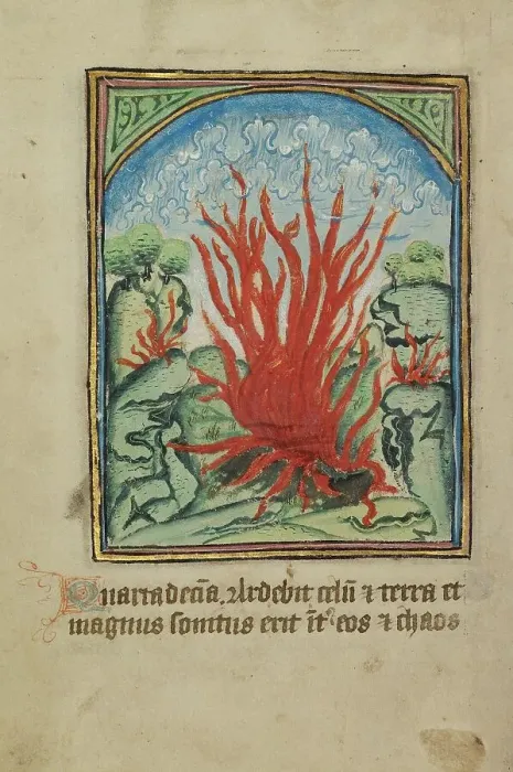 Framed Print : The Fourteenth Sign before the Day of Judgment; Illustrated Vita Christi... about 1480-1490. Creator: Unknown Framed Print : The Fourteenth Sign before the Day of Judgment; Illustrated Vita Christi... about 1480-1490. Creator: Unknown