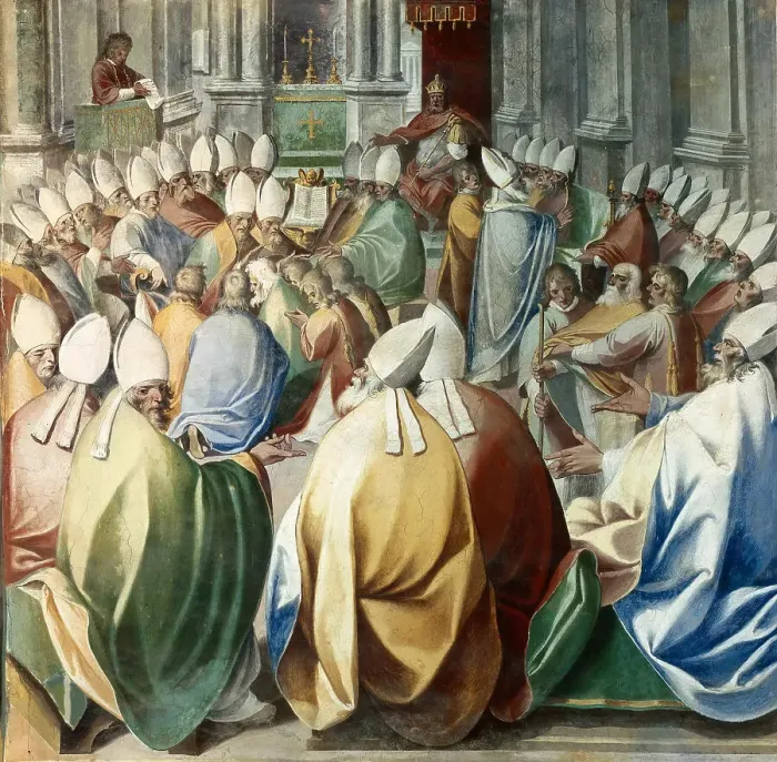 Framed Print : The Fourth Council of Constantinople, ca 1585-1590. Creator: Nebbia, Cesare (1536-1614) Framed Print : The Fourth Council of Constantinople, ca 1585-1590. Creator: Nebbia, Cesare (1536-1614)