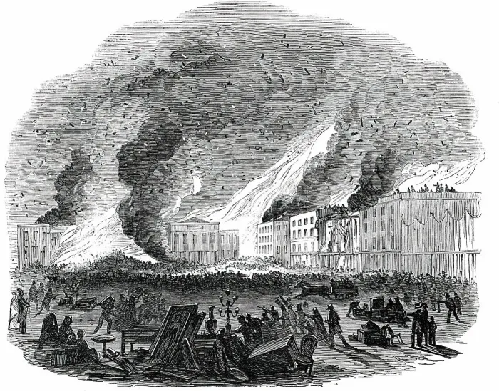 Framed Print : The Fourth Great Fire at San Francisco, 1850. Creator: Unknown Framed Print : The Fourth Great Fire at San Francisco, 1850. Creator: Unknown