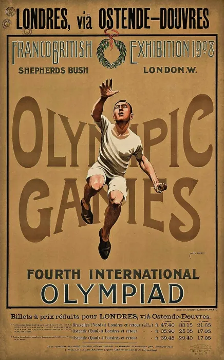 Framed Print : Fourth International Olympiad. London 1908, via Ostend or Dover!, 1908. Creator: Johnson, Alfred Edwin (1879-?) Framed Print : Fourth International Olympiad. London 1908, via Ostend or Dover!, 1908. Creator: Johnson, Alfred Edwin (1879-?)