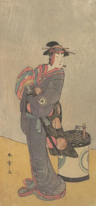 Framed Print : The Fourth Iwai Hanshiro as an Onnadate (Woman Kyokaku), ca. 1787-90. Creator: Shunsho Framed Print : The Fourth Iwai Hanshiro as an Onnadate (Woman Kyokaku), ca. 1787-90. Creator: Shunsho