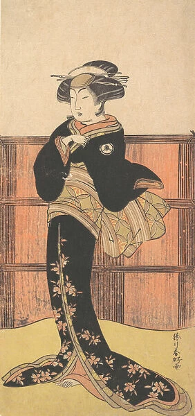 The Fourth Iwai Hanshiro as a Woman in a Black Kimono, ca. 1778 Creator: Katsukawa Shunko