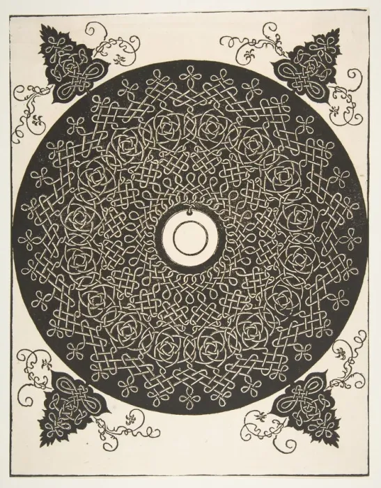 Framed Print : The Fourth Knot. Interlaced Roundel with a Round Medallion in its Center, 1521 before Framed Print : The Fourth Knot. Interlaced Roundel with a Round Medallion in its Center, 1521 before