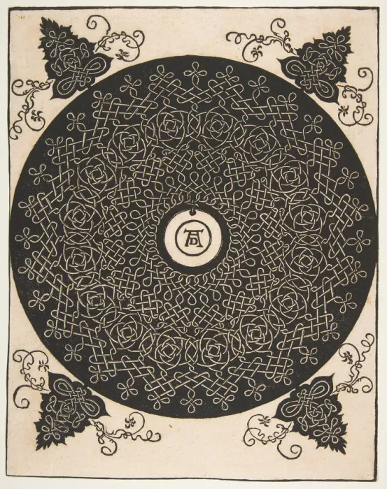 Framed Print : The Fourth Knot. Interlaced Roundel with a Round Medallion in its Center, after 1528 Framed Print : The Fourth Knot. Interlaced Roundel with a Round Medallion in its Center, after 1528