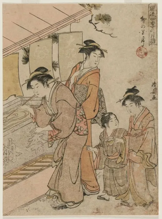 Framed Print : The Fourth Month (from the series Fashionable Monthly Visits to Temples in the Four Seasons), 1784 Framed Print : The Fourth Month (from the series Fashionable Monthly Visits to Temples in the Four Seasons), 1784