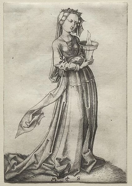 The Fourth Wise Virgin. Creator: Martin Schongauer (German, c. 1450-1491)