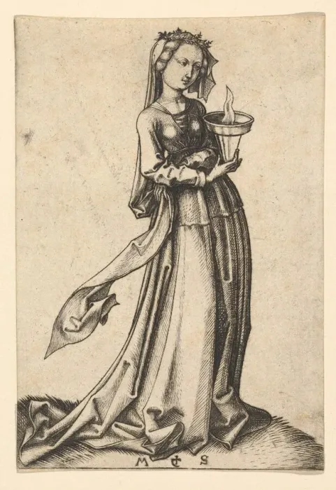Framed Print : The Fourth Wise Virgin, from the series The Wise and Foolish Virgins, ca. 1435-1491 Framed Print : The Fourth Wise Virgin, from the series The Wise and Foolish Virgins, ca. 1435-1491