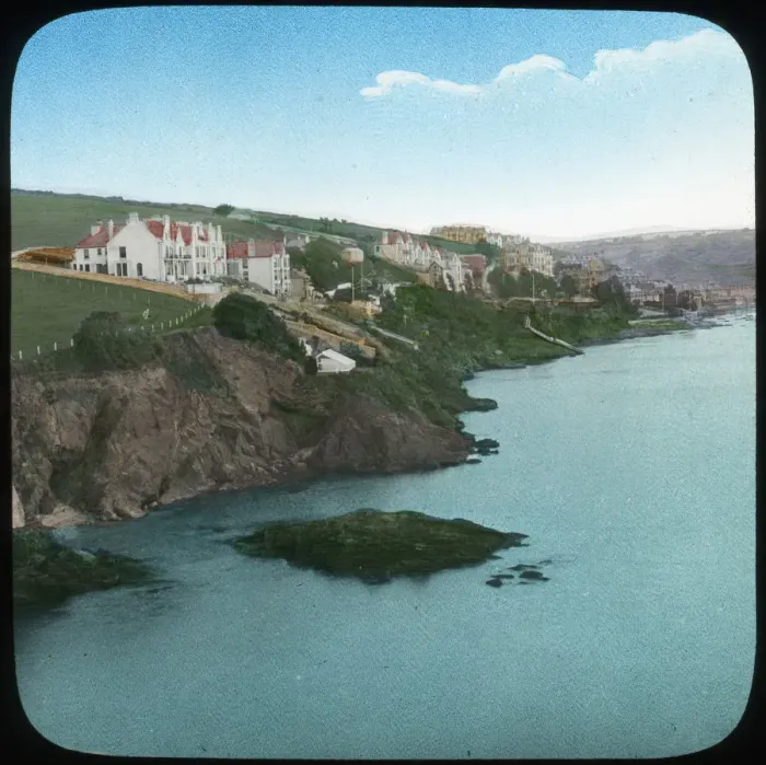 Framed Print : Fowey from the castle, Cornwall, late 19th or early 20th century. Artist: Church Army Lantern Department Framed Print : Fowey from the castle, Cornwall, late 19th or early 20th century. Artist: Church Army Lantern Department