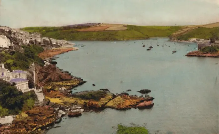 Framed Print : Fowey Harbour from the Castle, c1930 Framed Print : Fowey Harbour from the Castle, c1930