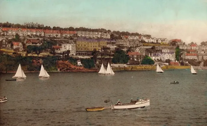 Framed Print : Fowey from Polruan, c1930 Framed Print : Fowey from Polruan, c1930