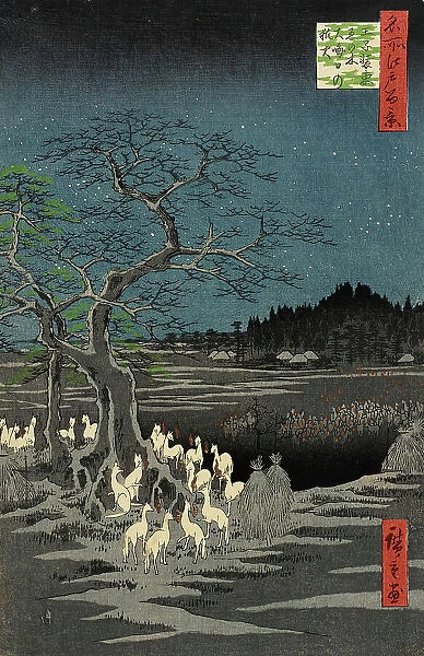 Fox Fire on New Year's Eve at the Changing Tree at Oji, 1857. Creator: Ando Hiroshige