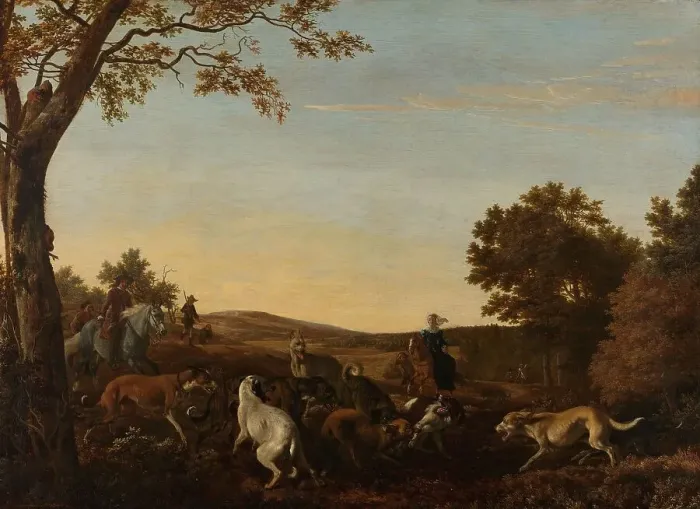 Framed Print : The Fox Hunt, 1650-1679. Creator: Ludolf de Jongh Framed Print : The Fox Hunt, 1650-1679. Creator: Ludolf de Jongh