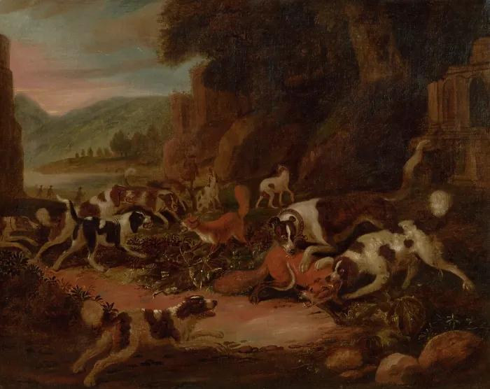 Framed Print : Fox Hunt, 1680-1690. Creator: Adriaen Cornelisz Beeldemaker Framed Print : Fox Hunt, 1680-1690. Creator: Adriaen Cornelisz Beeldemaker