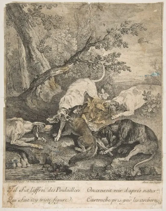 Framed Print : Fox Hunt, 1736. Creator: Jean-Baptiste Oudry Framed Print : Fox Hunt, 1736. Creator: Jean-Baptiste Oudry