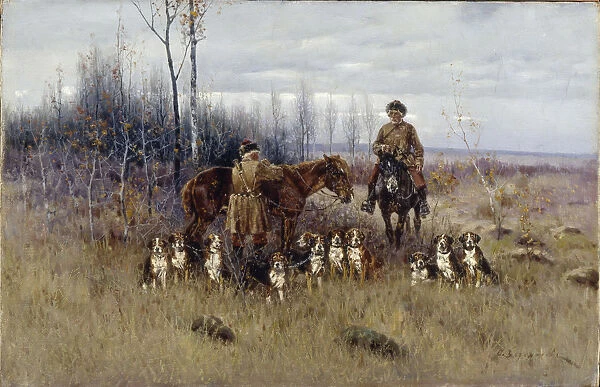 Fox hunting. Artist: Voroshilov, Sergey Semyonovich (before 1865-after 1911)