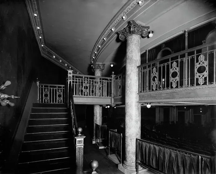 Framed Print : The Foyer, Temple Theatre, Detroit, Mich. between 1900 and 1905. Creator: Unknown Framed Print : The Foyer, Temple Theatre, Detroit, Mich. between 1900 and 1905. Creator: Unknown