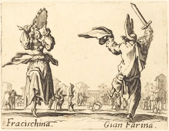Framed Print : Fracischina and Gian Farina, c. 1622. Creator: Jacques Callot Framed Print : Fracischina and Gian Farina, c. 1622. Creator: Jacques Callot