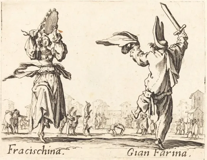 Framed Print : Fracischina and Gian Farina, c. 1622. Creator: Jacques Callot Framed Print : Fracischina and Gian Farina, c. 1622. Creator: Jacques Callot