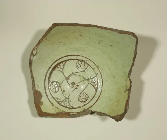 Framed Print : Fragment from the Base of a Bowl, 12th-13th century. Creator: Unknown Framed Print : Fragment from the Base of a Bowl, 12th-13th century. Creator: Unknown