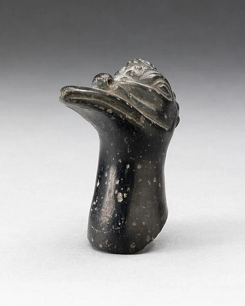 Fragment from a Blackware Vessel in the Form of a Crested Bird Head, A. D. 1000  /  1400
