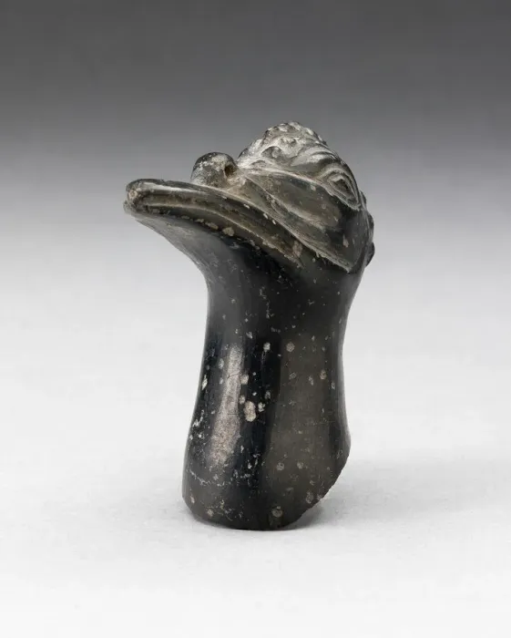 Framed Print : Fragment from a Blackware Vessel in the Form of a Crested Bird Head, A. D. 1000 / 1400 Framed Print : Fragment from a Blackware Vessel in the Form of a Crested Bird Head, A. D. 1000 / 1400