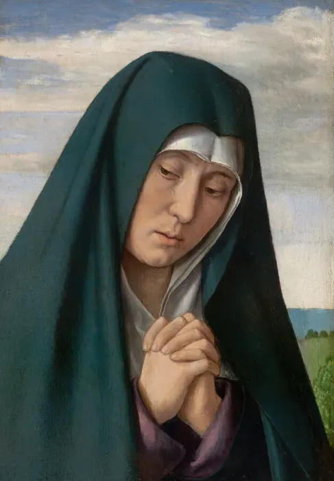 Framed Print : Fragment from Christ Carrying the Cross: Mourning Virgin, 1500 / 05. Creator: Jean Hey Framed Print : Fragment from Christ Carrying the Cross: Mourning Virgin, 1500 / 05. Creator: Jean Hey