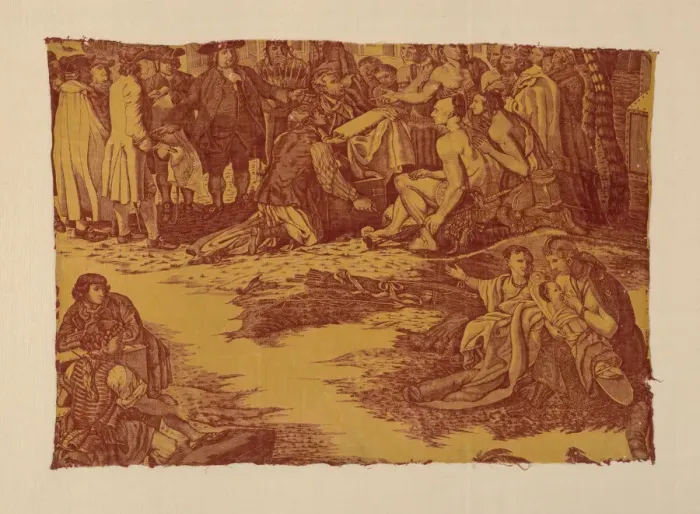 Framed Print : Fragment Entitled William Penns Treaty with the Indians, England, c. 1785