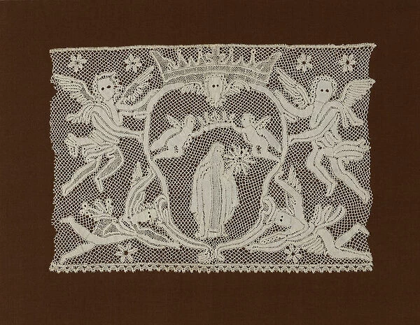 Fragment (Flounce depicting Mary, Queen of Heaven), Italy, 1725  /  75. Creator: Unknown